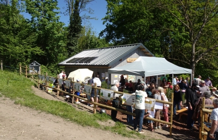 Einweihung des Lehrbienenstocks des RC Nyon am Wanderweg „Sentier du Boiron“